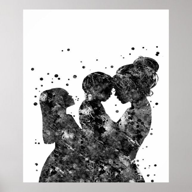 Mor dotter son Gift,Family Birthday Gift Idea Poster (Framsidan)