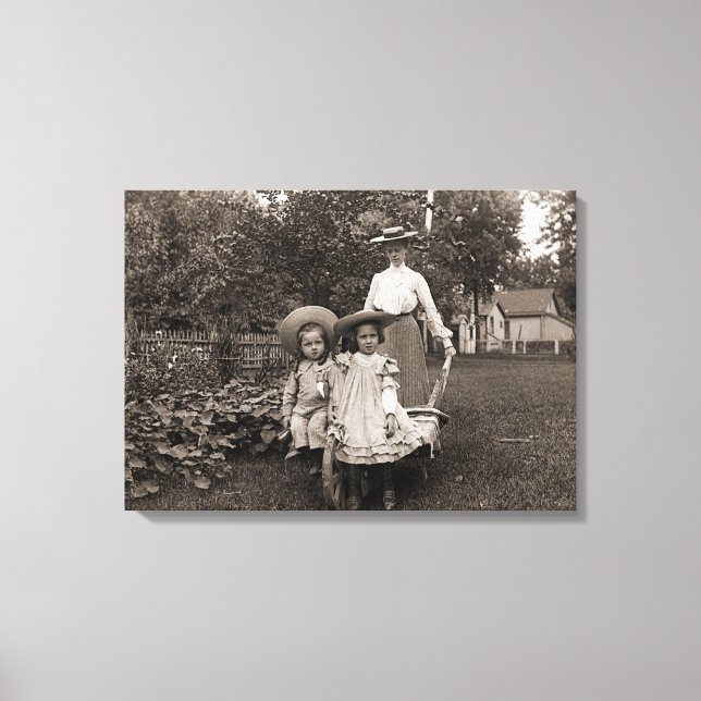 Mor döttrar 1890 Heirloom  Garden Canvastryck (Framsida)