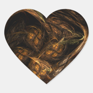 Mor Earth Abstrakt Art Heart Sticker Hjärtformat Klistermärke