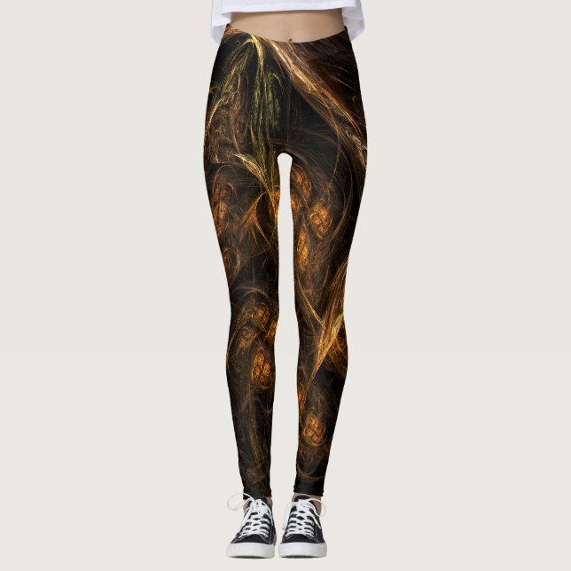 Mor Earth Abstrakt Art Leggings (Framsida)