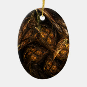 Mor Earth Abstrakt Art Oval Ornament