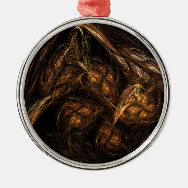 Mor Earth Abstrakt Art Round Julgransprydnad Metall (Framsidan)