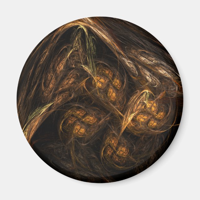 Mor Earth Abstrakt Art Round Magnet (Framsidan)