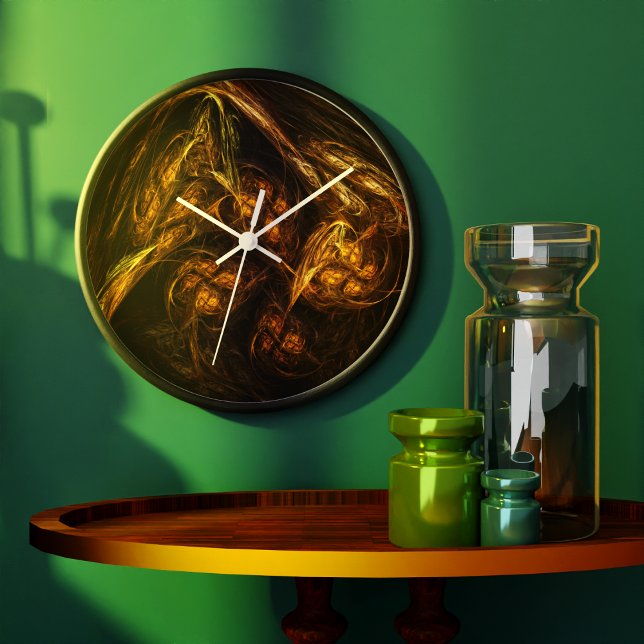 Mor Earth Abstrakt Art Round Stor Klocka (Mother Earth Abstract Art Round Clock)