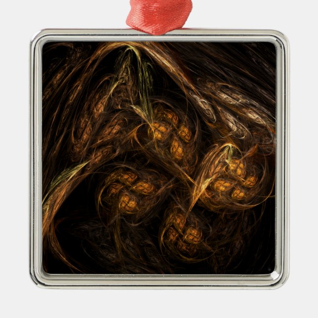 Mor Earth Abstrakt Art Square Julgransprydnad Metall (Framsidan)