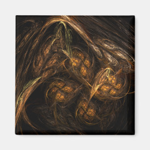 Mor Earth Abstrakt Art Square Magnet