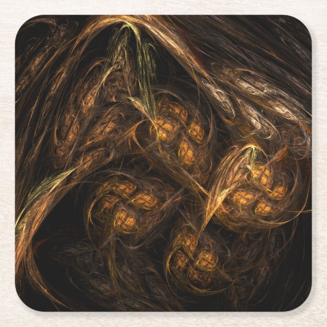 Mor Earth Abstrakt Art Underlägg Papper Kvadrat (Framsidan)