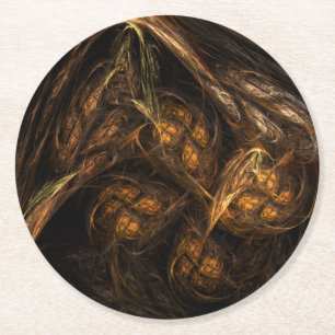 Mor Earth Abstrakt Art Underlägg Papper Rund