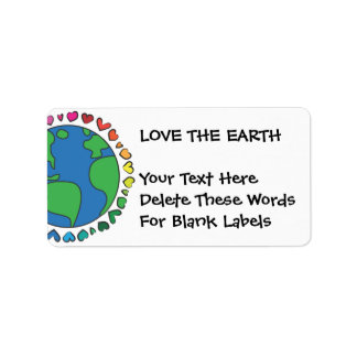 Mor Earth Day Räddar planetet Rainbow Hearts Adressetikett