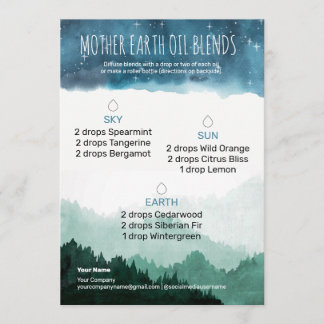 Mor Earth Essential Oil Diffuser Blends Inbjudningar