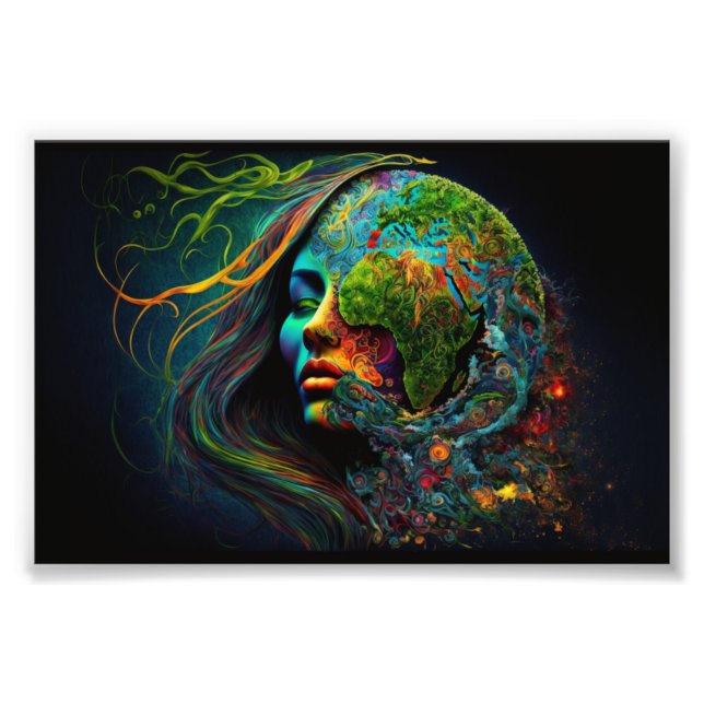 Mor Earth, Fantasy Art, Science Art, Earth Fototryck (Framsidan)