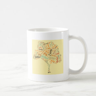 Mor Earth Ord Cloud i form av Träd Kaffemugg