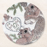 Mor-ekorre med satser underlägg papper rund<br><div class="desc">Mor-ekorre med satser</div>