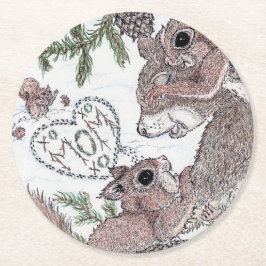 Mor-ekorre med satser underlägg papper rund