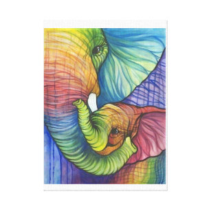 Mor Elefant och barn Canvastryck