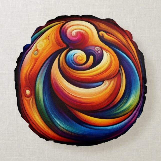 Mor Embrace A Tapestry of Kärlek Rund Kudde (Framsidan)