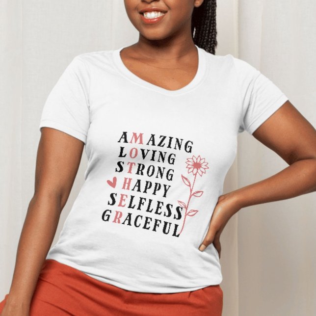 Mor - Fantastisk Loving Strong Lycklig Selfless Gr T Shirt (Mother – Amazing Loving Strong Happy Selfless Grac T-Shirt)