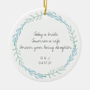 Mor Far i Bride Gift - Beach Blue Julgransprydnad Keramik