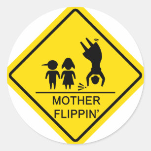 Mor Flippin' Yield Sign Runt Klistermärke