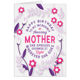 Mor födelsedag Min otroliga Fantastisk Mor Hälsningskort