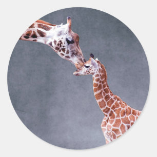 Mor för Getty bilder & babygiraff Runt Klistermärke