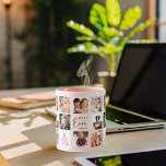 Mor fotocollage rosa Peach Mugg<br><div class="desc">En gåva till din mor och fira hennes liv med 14 foton. Svart text: Bästa Mamma någonsin. Anpassa och använda dina egna foton av henne,  barn,  make,  husdjur,  vänner. Elegantens rosa,  persikobakgrunden för färgaden. Perfekt som Mors dag-gåva,  födelsedagar och jul.</div>