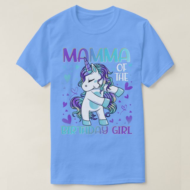 Mor från Birthday Girl Flossing Unicorn Mamma Mo T Shirt (Design framsida)