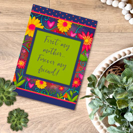 Mor Friend Blommigt Söt Unik Mor dag Kort
