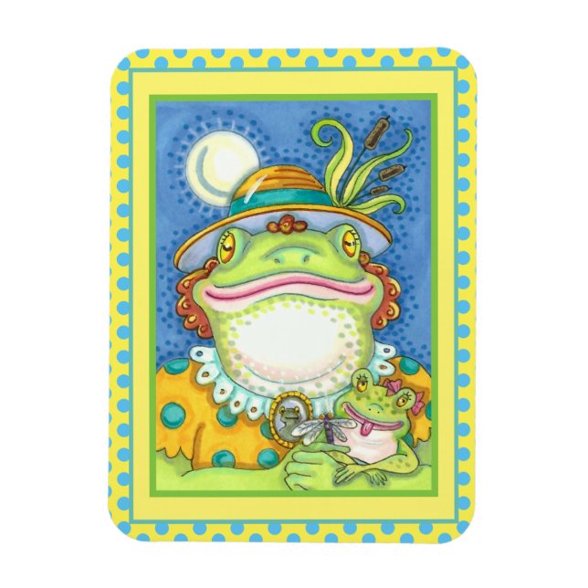 MOR FROG & BABY FROGETT, FAMILY KÄRLEK FUNny Magnet (Vertikal)