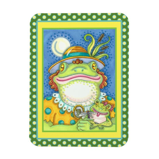 MOR FROG & BABY FROGETT, FAMILY KÄRLEK FUNny Magnet (Vertikal)