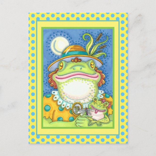MOR FROG & BABY FROGETT, FAMILY KÄRLEK FUNny Vykort (Framsida)