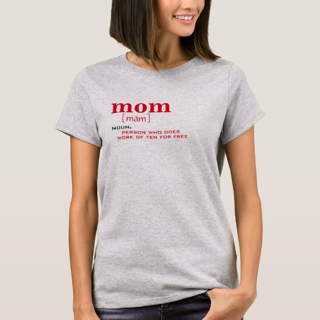 Mor Funny Mamma Dictionary: Shirt Design T Shirt (Framsida)