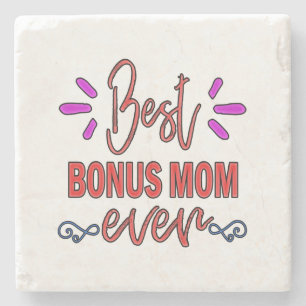 Mor Gift Best Bonus Mamma någonsin Stenunderlägg