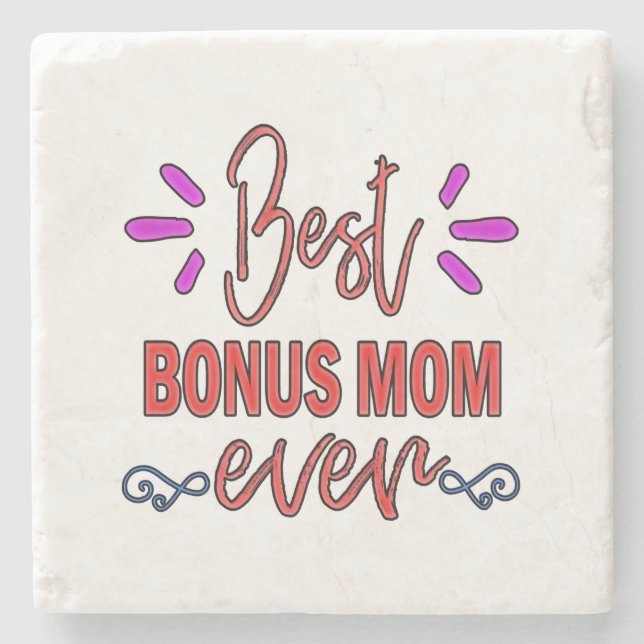 Mor Gift Best Bonus Mamma någonsin Stenunderlägg (Framsidan)