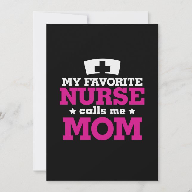 Mor Gift Favorite Nurse kallar mig Mamma Inbjudningar (Framsida)