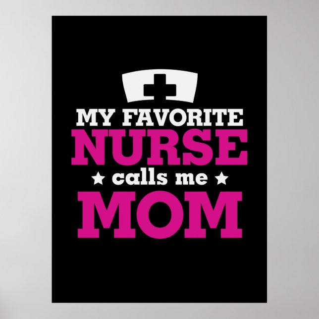 Mor Gift Favorite Nurse kallar mig Mamma Poster (Framsidan)