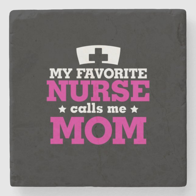 Mor Gift Favorite Nurse kallar mig Mamma Stenunderlägg (Framsidan)