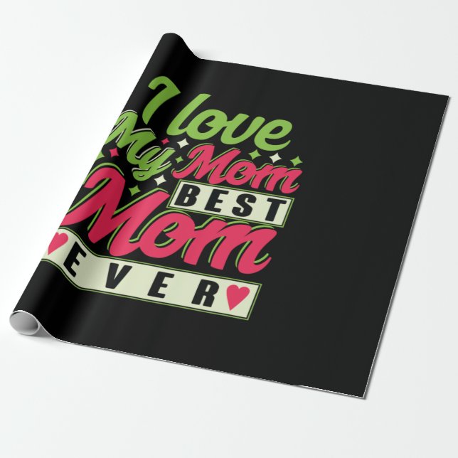 Mor Gift I Kärlek My Mamma Presentpapper (Utrullad)