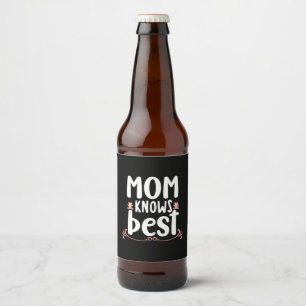 Mor Gift Mamma känner bäst Ölflaska Etikett