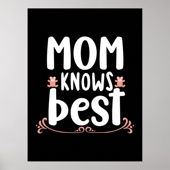 Mor Gift Mamma känner bäst Poster (Framsidan)