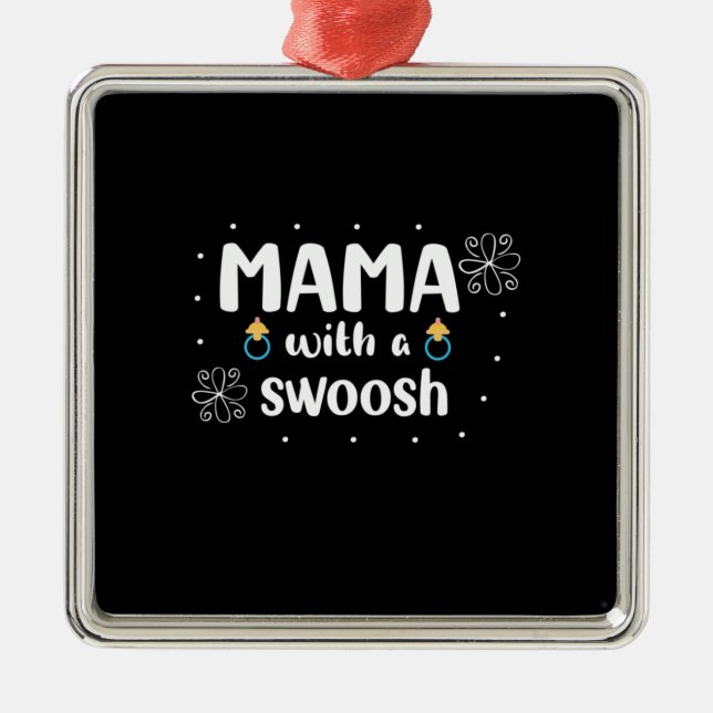 Mor Gift Mamma med svepande Julgransprydnad Metall (Framsidan)