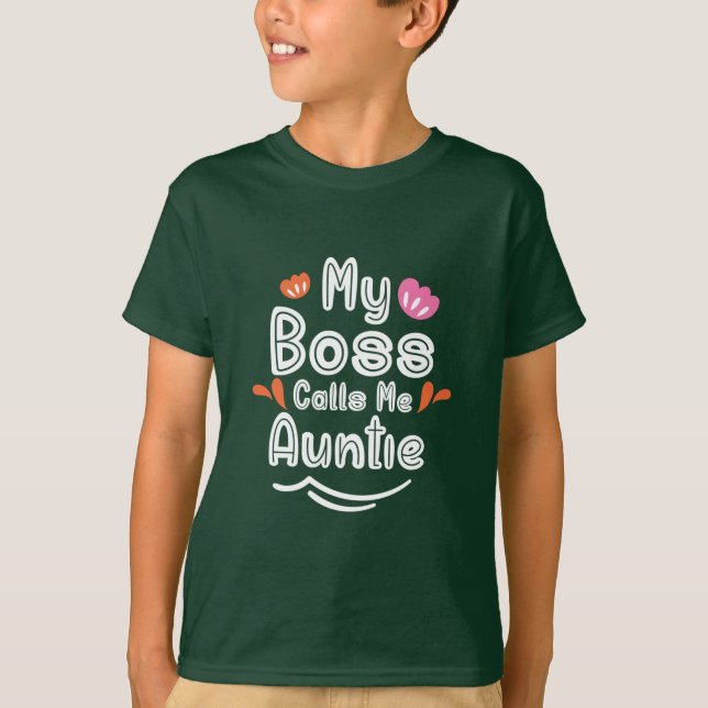 Mor Gift My Chef kallar mig Auntie T Shirt (Framsida)