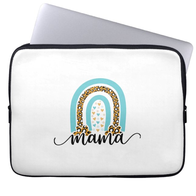 Mor Gift Rainbow Leopard Mamma Laptop Fodral (Framsidan)