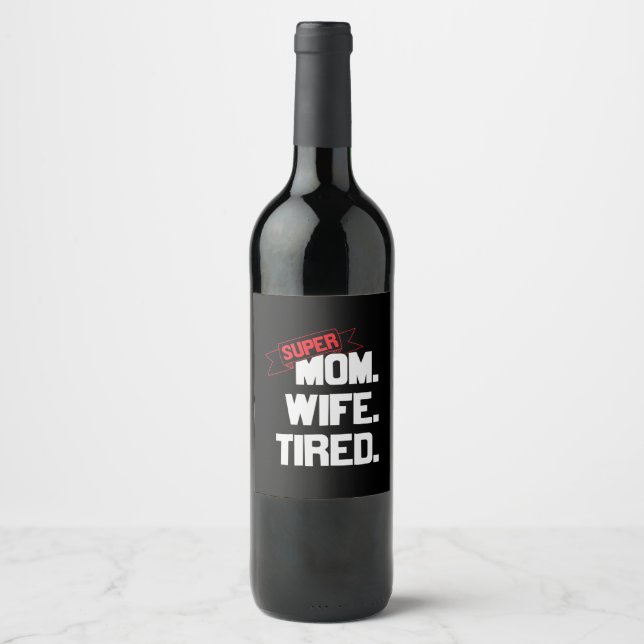 Mor Gift Toppen och Toppen Maka Vinflaska Etikett (Framsida)