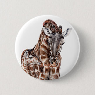 Mor Giraffe med Baby Giraffe Knapp