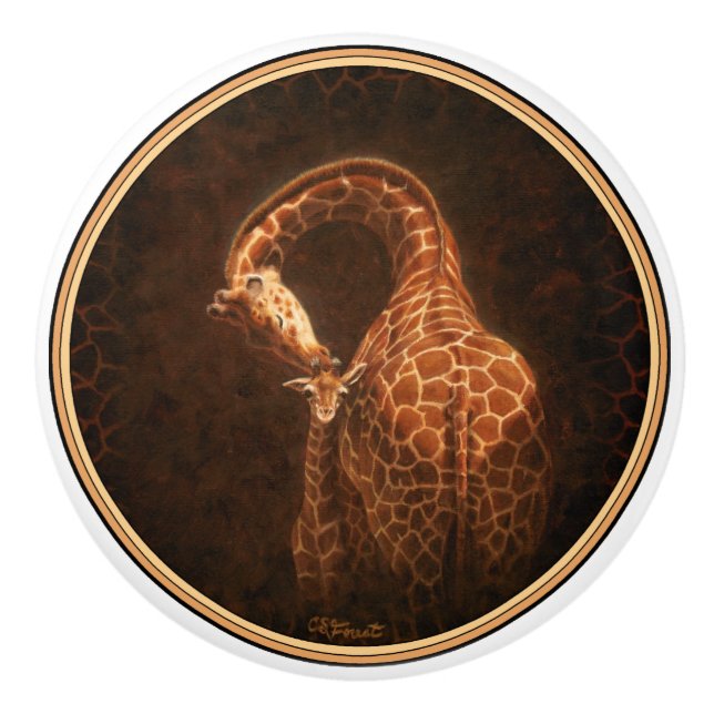 Mor Giraffe och Baby Knopp (Framsidan)