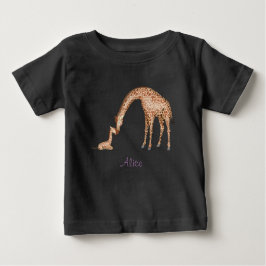 Mor giraffe och kalv baby T-shirt (färg)