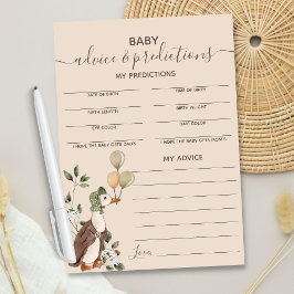 Mor Goose Baby Shower Advice & Predictions Card Inbjudningar