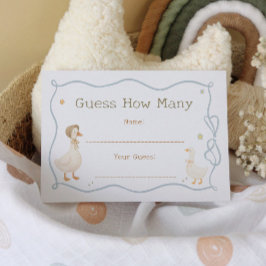 Mor Goose Baby Shower gissar hur många spel Tilläggskort