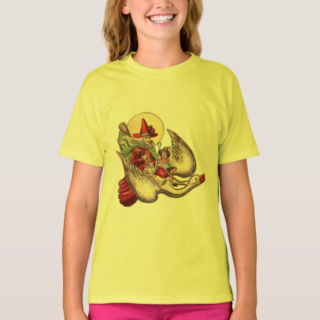 Mor Goose Child Antique Illustration T-shirt (Framsida)